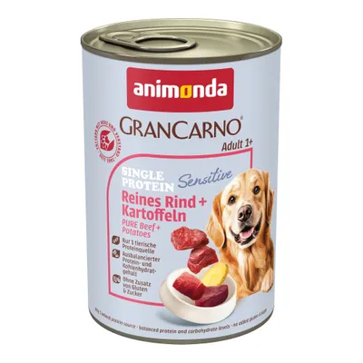 animonda GranCarno Adult Sensitive 24 × 400 g - čisté hovězí & brambory