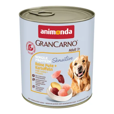 Animonda Grancarno Adult Single Protein Sensitive 6 x 800 g - puhdas kalkkuna ja perunat