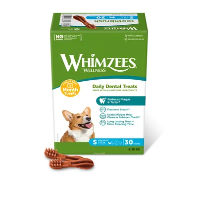 Whimzees by Wellness Boîte à brosse à dents mensuelle - 2 x taille S