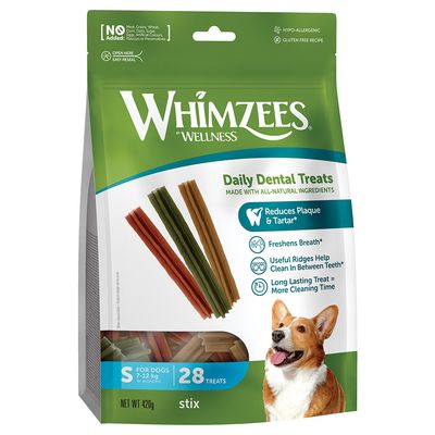 Whimzees by Wellness Stix for Dogs Size S: for small dogs (7 - 12 kg, 28 Sticks)