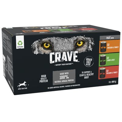 CRAVE Adult Pate Mixed Pack 6 x 400g