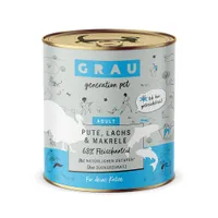 Ekonomiförpackning: GRAU Adult Grain Free 12 x 800 g - Kalkon, lax och makrill