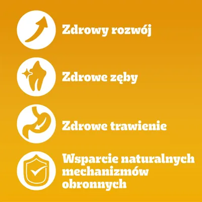Zdrowy rozwój, Zdrowe zęby, Zdrowe trawienie, Wsparcie naturalnych mechanizmów obronnych. Zdrowy rozwój, Zdrowe zęby, Zdrowe trawienie, Wsparcie naturalnych mechanizmów obronnych.