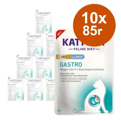 Kattovit Gastro пастет в паучове 10 x 85 г - с пуешко