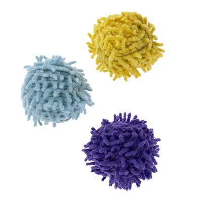 Lot de balles à pompons TIAKI garnies de menthe à chat - 3 balles
