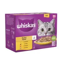 Whiskas 7+ Senior Pouches in Jelly - Saver Pack: Poultry Feasts in Jelly (24 x 85g)