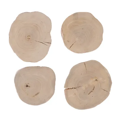 TIAKI Disques à grignoter en bois de café pour petits animaux - lot de 4 disques Ø 6-10cm