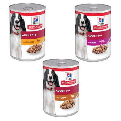 Hill's Science Plan Adult Csirke, pulyka, marha 12 x 370 g