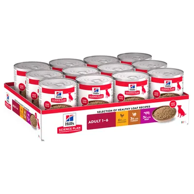 Hill's Science Plan Adult - dog wet food - Chicken, Turkey, Beef (12 x 370g)