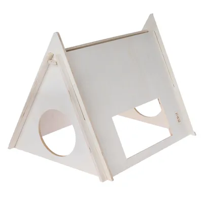 TIAKI Cort de camping din lemn pentru animale mici - L 60 x l 47 x î 45 cm