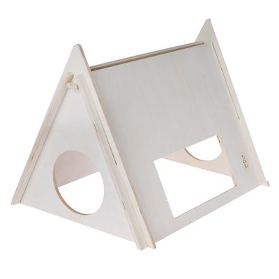 TIAKI Camping-Zelt aus Holz für Kleintiere L 60 x B 47 x H 45 cm