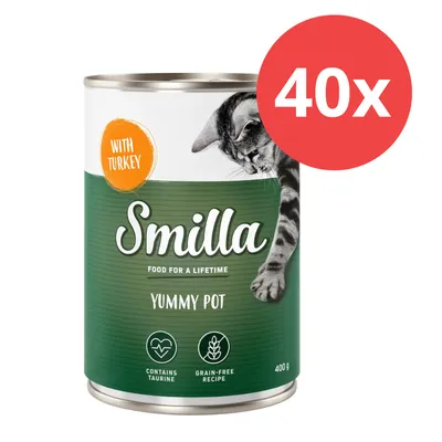 Smilla Yummy Pot mit Truthahn, getreidefreie Rezeptur, enthält Taurin, 400g Dose, 40x Packung. Smilla Yummy Pot mit Truthahn, getreidefreie Rezeptur, enthält Taurin, 400g Dose, 40x Packung.