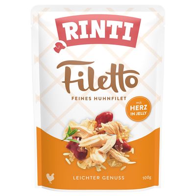 Lot Rinti Filetto 48x 100 g pour chien poulet & cœur