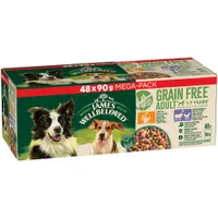 James Wellbeloved Adult Hypoallergenic Grain Free Pouches - Mixed Selection - 48 x 90g
