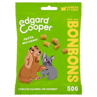 Friandises Edgard & Cooper Bonbons Petits morceaux pour chien agneau, dinde (50 g)