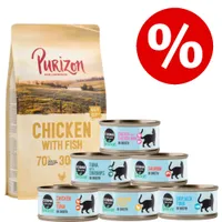 Probierset: Purizon 400 g & Cosma Nature 6 x 70 g - Set 1: Huhn mit Fisch