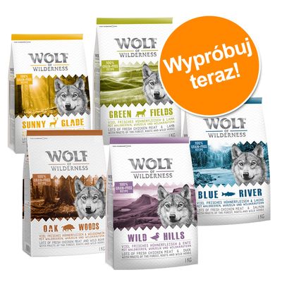 Mieszany pakiet Wolf of Wilderness Adult "Red Classic" Mix, wołowina, jagnięcina, łosoś 3 x 1 kg