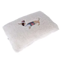TIAKI Kissen Funny Winter Dog - L 50 x B 30 cm