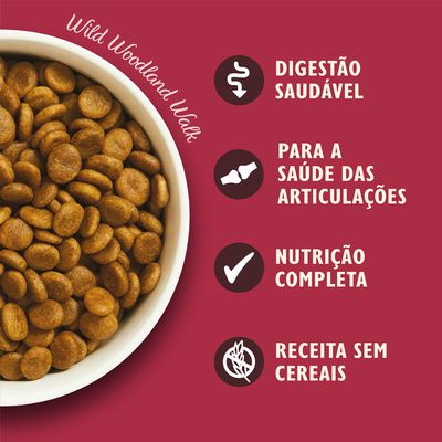 Wild Woodland Walk. Digestão saudável, para a saúde das articulações, nutrição completa, receita sem cereais.