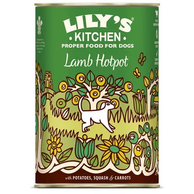 Lily's Kitchen Lamb Hotpot, Proper Food for Dogs, mit Kartoffeln, Kürbis und Karotten. Getreidefrei, frisches Fleisch, komplette Ernährung.