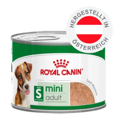 ROYAL CANIN mini adult Größe S, Loaf-Mousse. Hergestellt in Österreich.