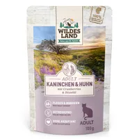 Sparpaket Wildes Land Cat 24 x 100 g - Kaninchen & Huhn mit Distelöl