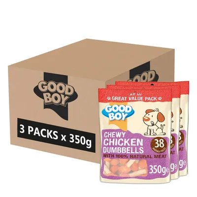 Good Boy Chewy Chicken Dumbbells - 3 x 350g Good Boy Chewy Chicken Dumbbells - 3 x 350g