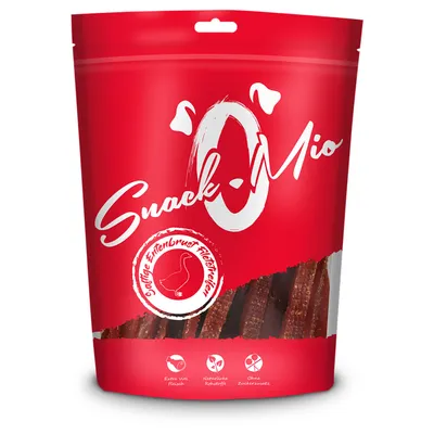 SnackOMio Lamelles juteuses de filet de magret de canard pour chien - 4 x 70 g