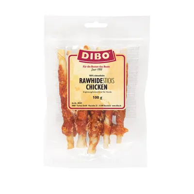 DIBO pałeczki z surowej skóry, z kurczakiem - 100 g