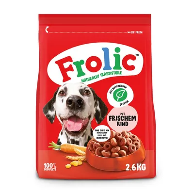 Frolic med nötkött, morötter & spannmål - 6 kg (4 x 1,5 kg)