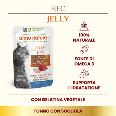 Almo Nature HFC Jelly in buste 6 x 55 g - Tonno e Sogliola