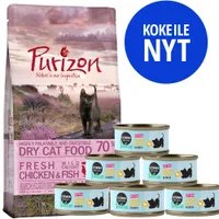 Kitten-kokeilupakkaus: Purizon 400g & Cosma Nature 6 x 70g - paketti 1: kana
