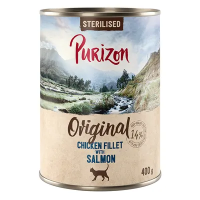 Purizon Original Adult Sterilised 6 x 400 g - graanvrij Kattenvoer - Kipfilet met Zalm