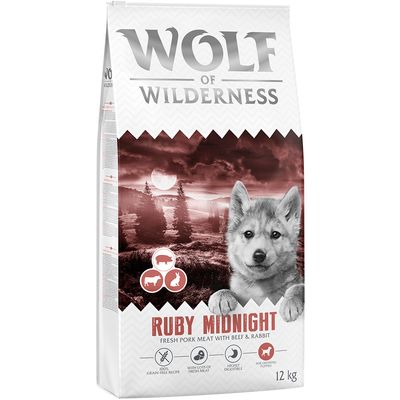 Wolf of Wilderness Junior "Ruby Midnight" Rind & Kaninchen - getreidefreie Rezeptur 12 kg
