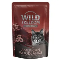 Wild Freedom Triple Taste 8 x 85 g pour chat - American Woodlands - Huhn mit Rind & Truthahn