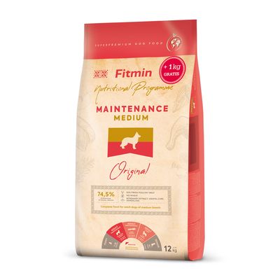 12 + 1 kg gratis! Fitmin, karma sucha dla psa, 13 kg Program Medium Maintenance