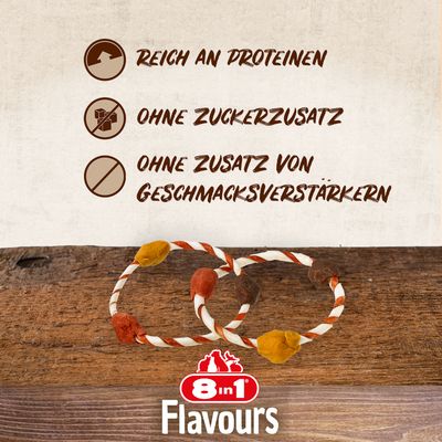 8in1 Flavours. Богат белком, без добавления сахара, без усилителей вкуса.