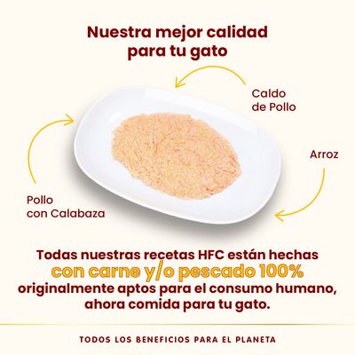 almo nature Mousse HFC, pollo con calabaza, 24x70g. Todos los beneficios para el planeta.