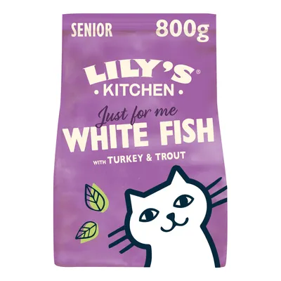 Lily's Kitchen Senior Cat Pesce bianco & Tacchino Crocchette gatto - 2 x 800 g
