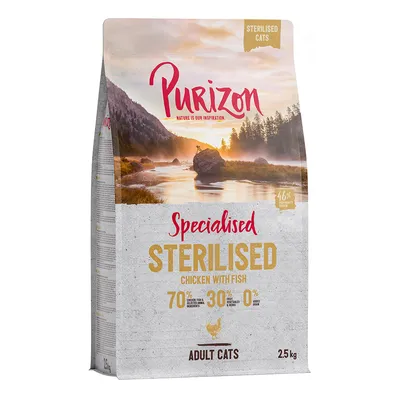 Purizon Adult Sterilised con pollo y pescado para gatos, sin cereales - 2,5 kg