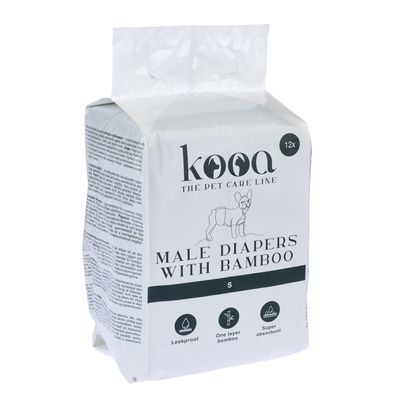 kooa Male Diapers with Bamboo Size S: 26 - 40 cm, 12 Nappies