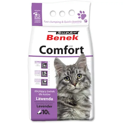 Super Benek Comfort Lawenda, żwirek dla kota - 2 x 10 l