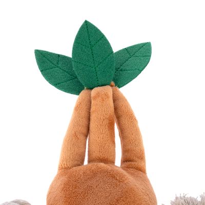 Jucărie din pluș cu tulpini maro din material textil și frunze verzi din fetru, potrivită pentru animale de companie.