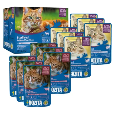 Bozita Sterilised bitar i gelé 12 x 85 g - Mixpack köttmeny