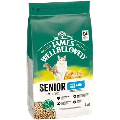 James Wellbeloved Senior 7+ Cat Hypoallergenic- Fish - 1.5kg James Wellbeloved Senior 7+ Cat Hypoallergenic- Fish - 1.5kg