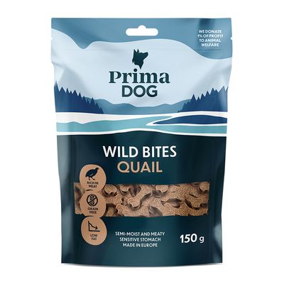 PrimaDog Wild Bites Soft Snack Fürj & galagonya (150 g)