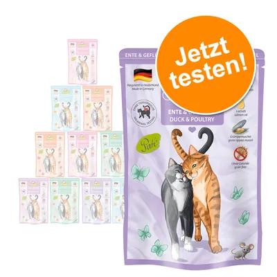 Katzenfutter Ente & Geflügel, Hergestellt in Deutschland, ohne Tierversuche, Lachsöl, Grünlippmuschel, ohne Getreide. Jetzt testen!
