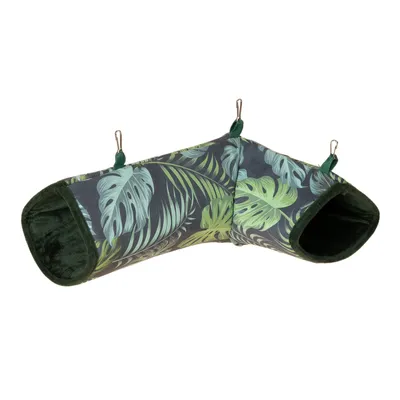 Túnel TIAKI Jungle Collection para animales pequeños - 36 x 25 x 13 cm (L x An x Al), verde
