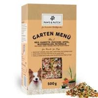 PAWS & PATCH Garten Menü für Hunde - Nr. 1: Reis, Karotten, Zucchini, Apfel, Blütenpollen, Petersilie (500 g)