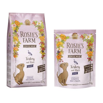 Rosie's Farm Single Meat lazac és rizs, érzékeny kutyák igényeihez igazítva. 1 kg felnőtt. Prebiotikummal az intolerancia kockázatának csökkentésére.